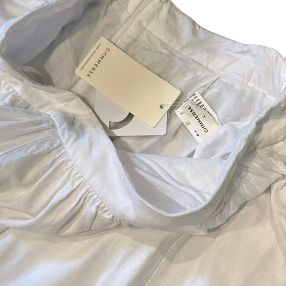 MSRP $79 NWT Commense Semi-Sheer Elegant A-Line Midi Pleated Skirt Size L - Picture 5 of 10